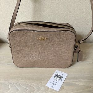 Genuine Coach crossbody camera bag in Taupe.